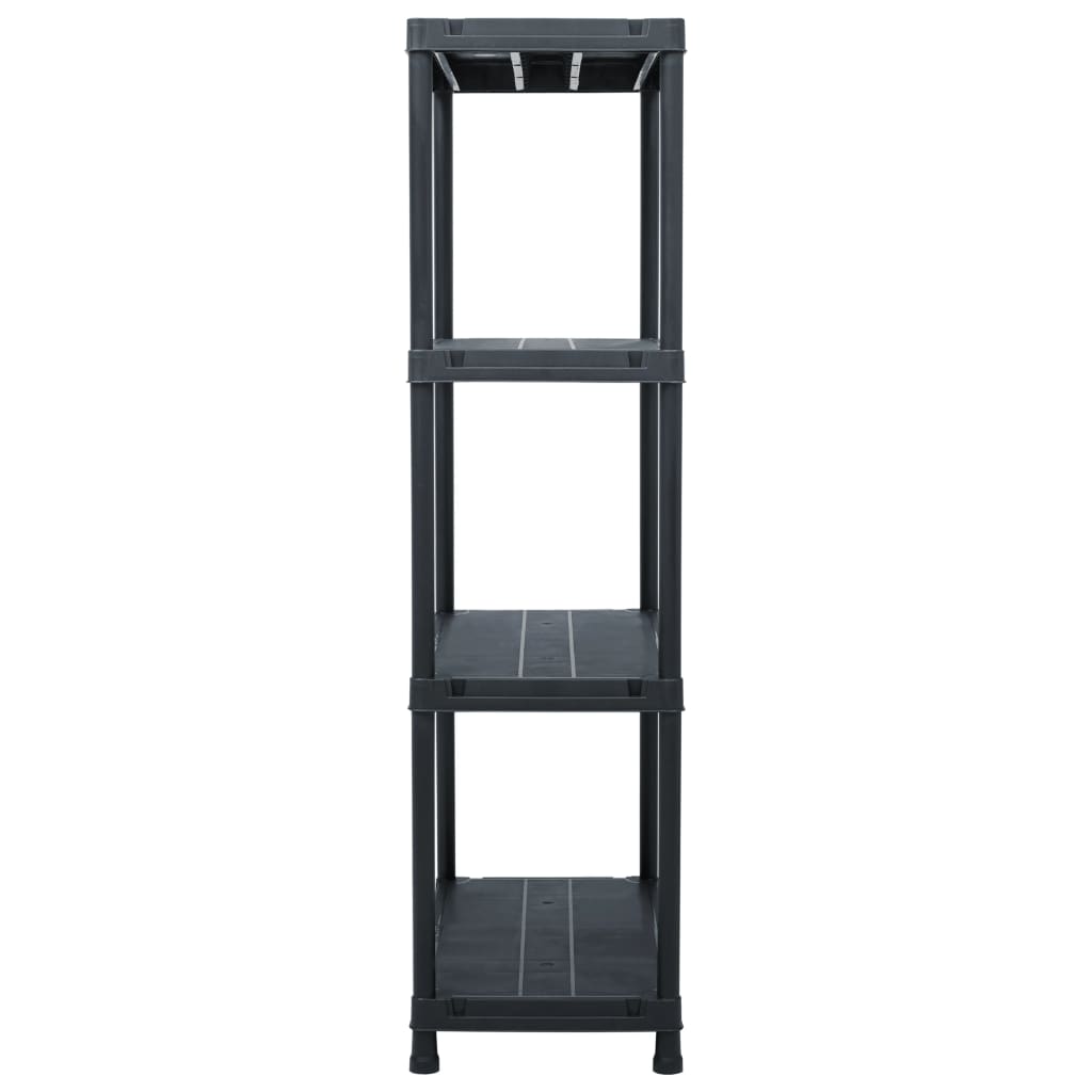Varastohyllyt 5 Kpl Muovi 60X30X138 Cm Musta