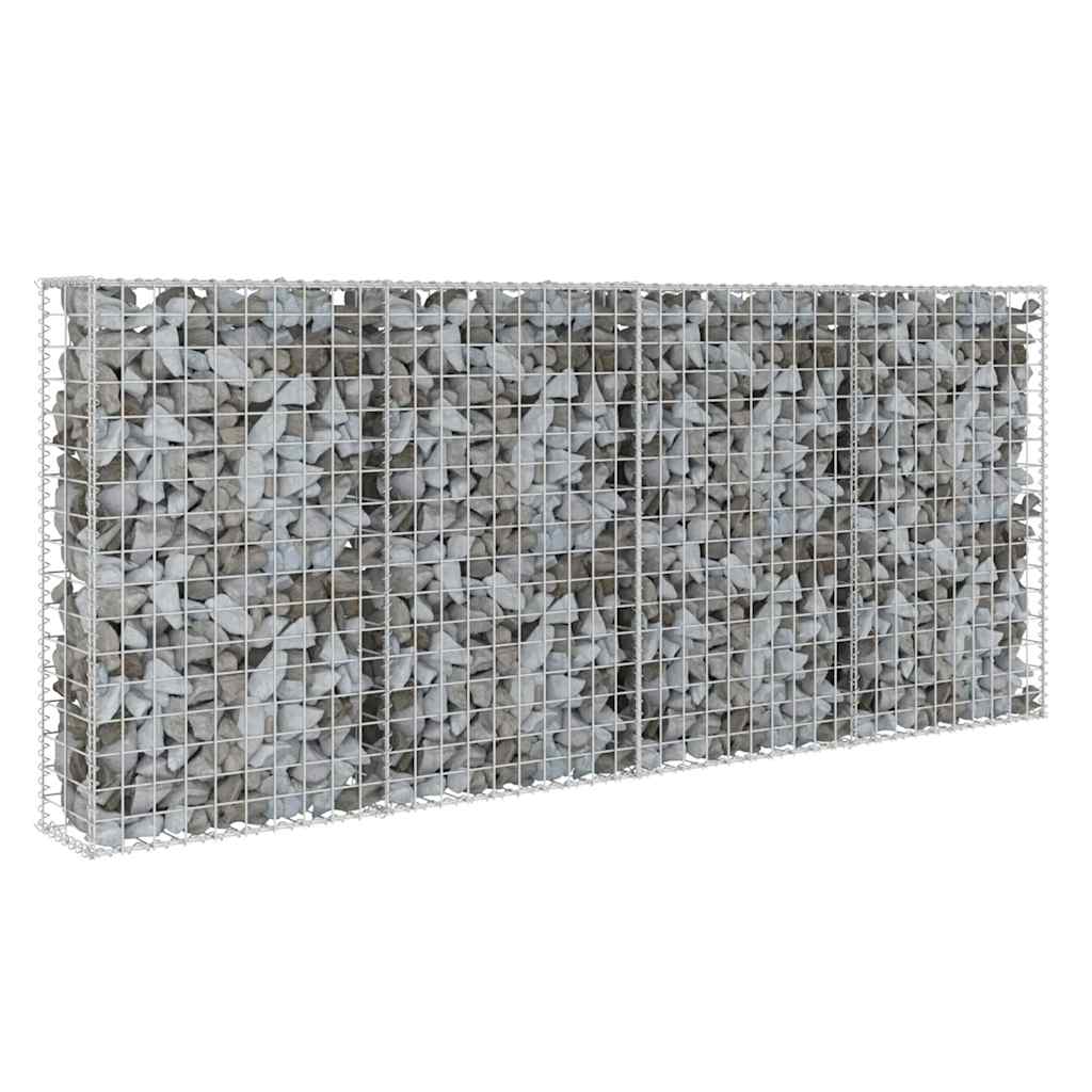 Gabionseinä Kansilla Galvanoitu Teräs 200X20X85 Cm