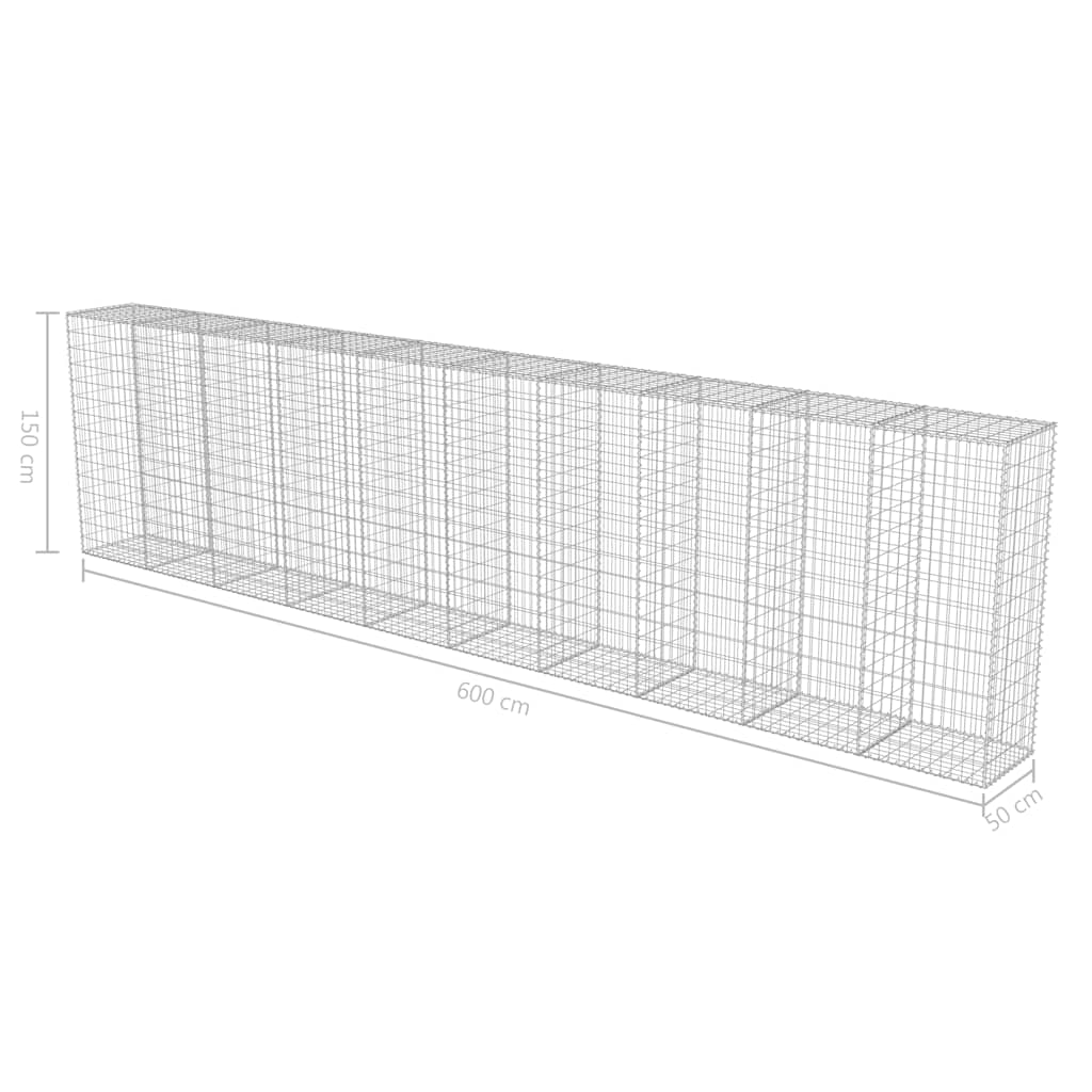 Gabion-Kivikori Kansilla Galvanoitu Teräs 600X50X150 Cm