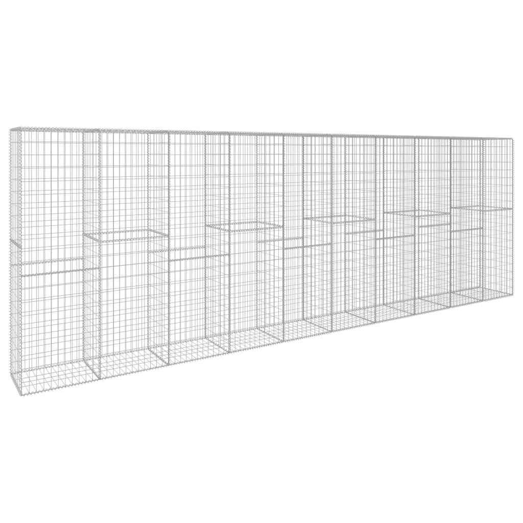 Gabionseinä Kannella Galvanoitu Teräs 600X50X200 Cm