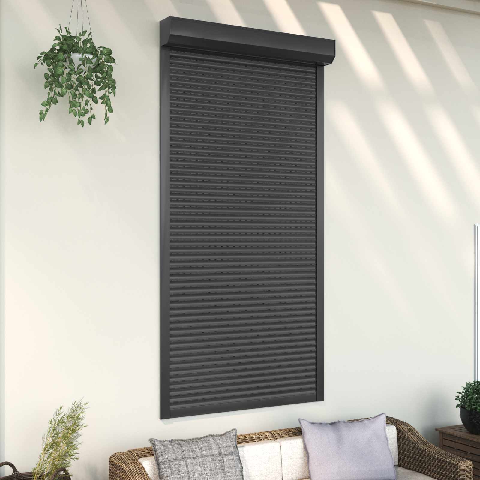 Rullakaihdin Antrasiitti 110 X 220 Cm Alumiini Ja Polyuretaani