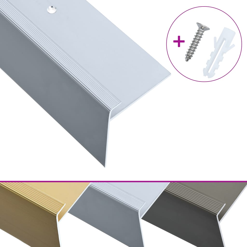F-Muotoiset Portaikon Suojukset 15 Kpl Alumiini 90 Cm Hopea