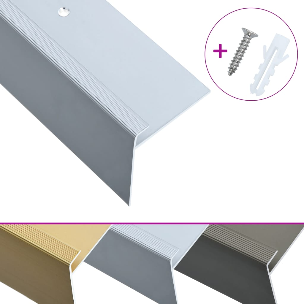 F-Muotoiset Portaikon Suojukset 15 Kpl Alumiini 134 Cm Hopea