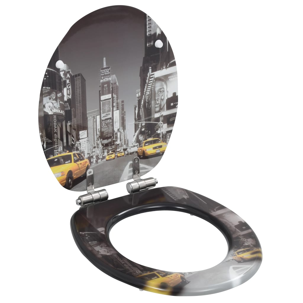 Wc-Istuin 2 Kpl Soft Close Kansilla Mdf New York -Kuosi