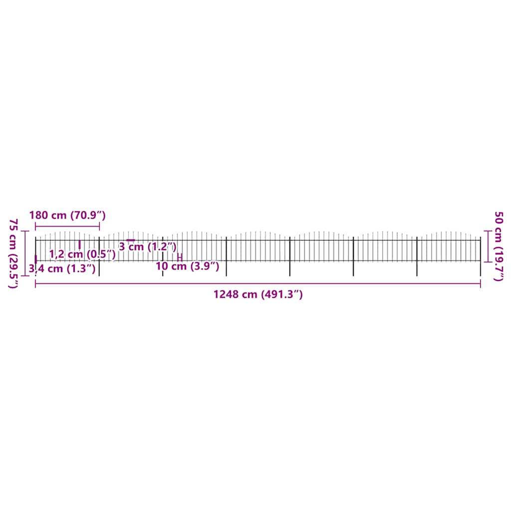 Puutarha-Aita Keihäskärjillä Teräs (0,5-0,75)X11,9 M Musta