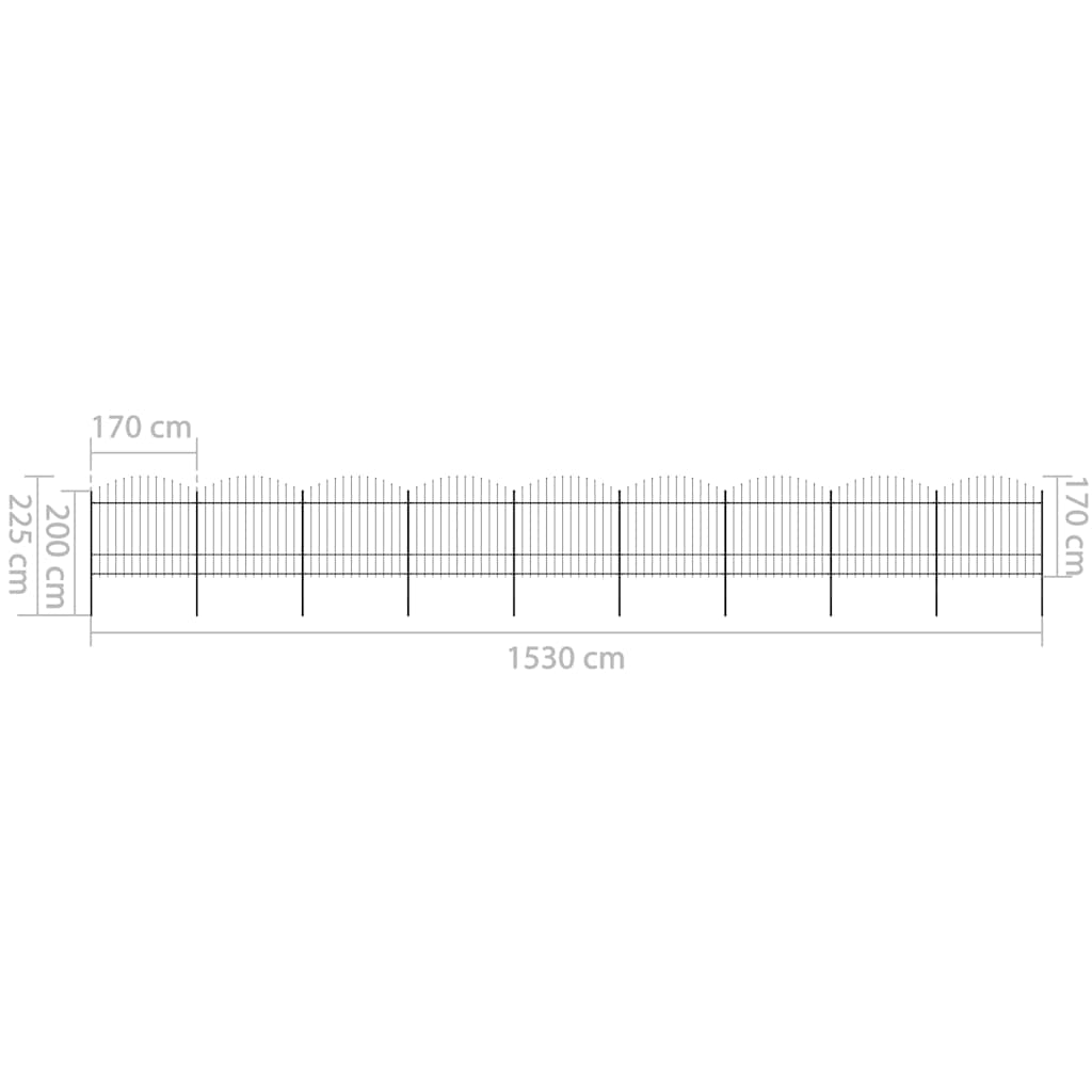 Puutarha-Aita Keihäskärjillä Teräs (1,5-1,75)X15,3 M Musta
