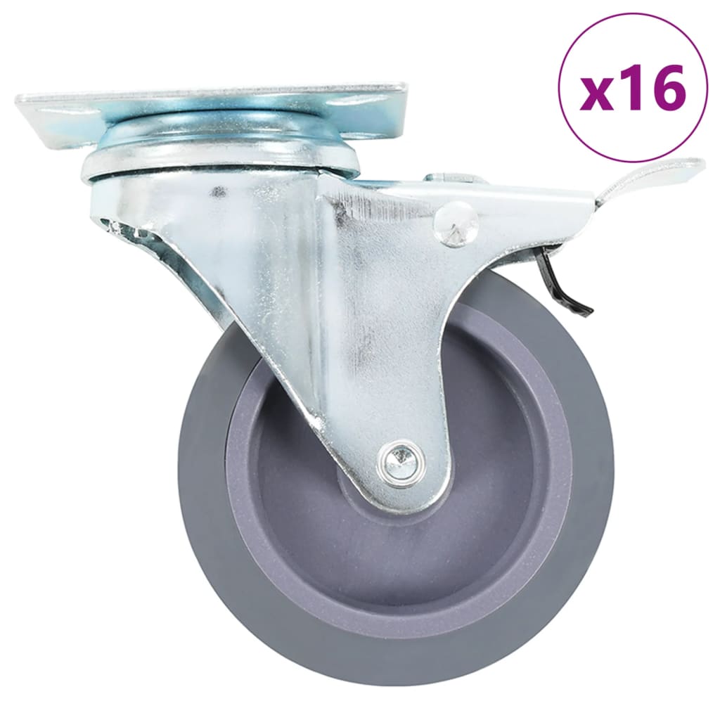 16 Kpl Kääntyviä Pyöriä 75 Mm