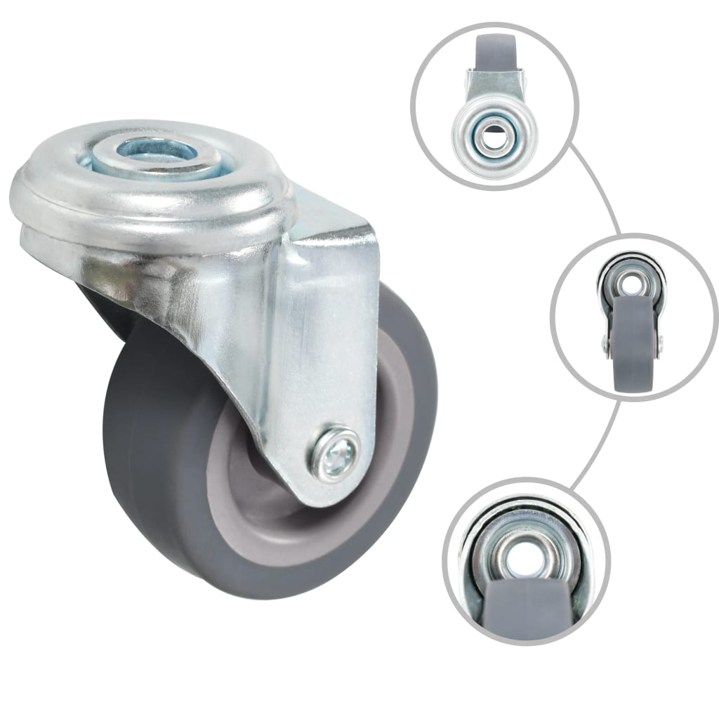 12 Kpl Pulttireikäisiä Kääntyviä Pyöriä 50 Mm