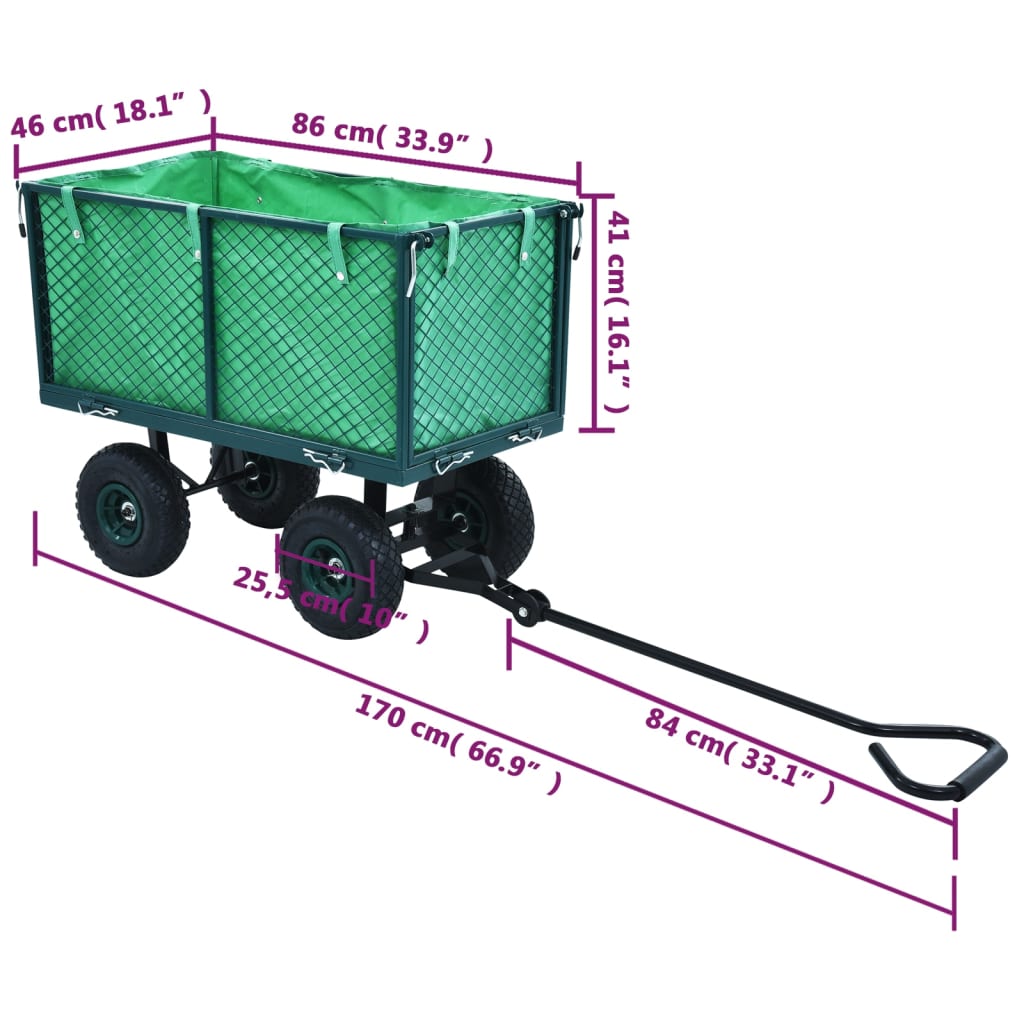 Puutarhan Vetokärry Vihreä 350 Kg