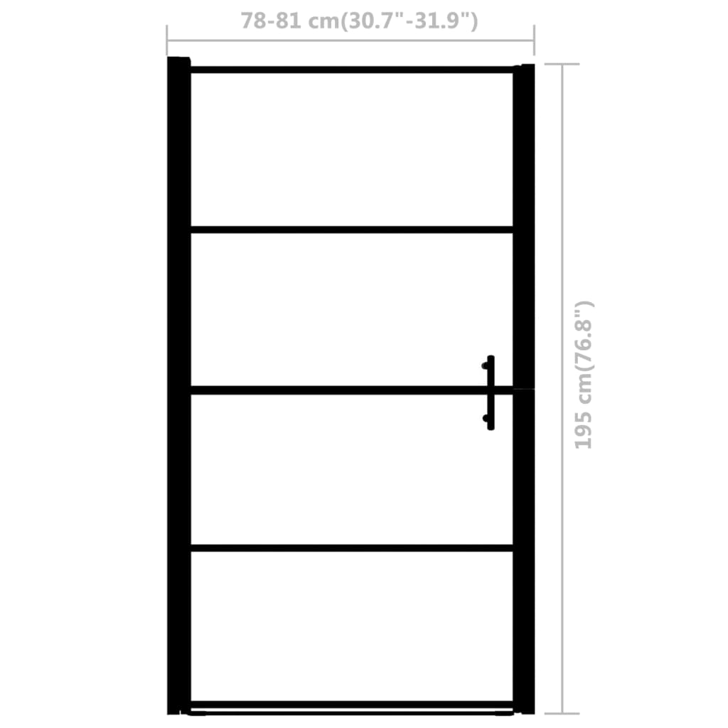 Suihkuovi Karkaistu Lasi 81X195 Cm Musta