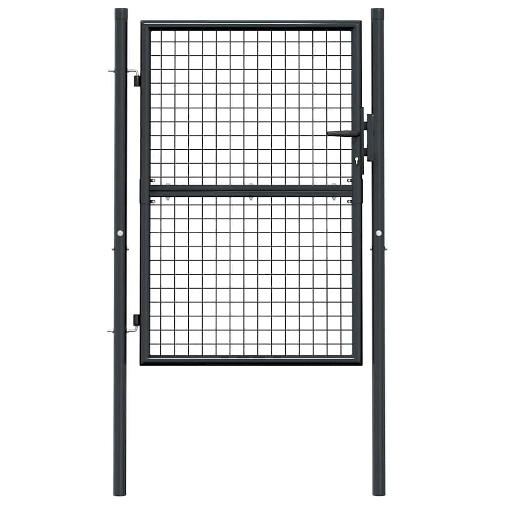 Verkkoportti Puutarhaan Galvanoitu Teräs 100X125 Cm Harmaa