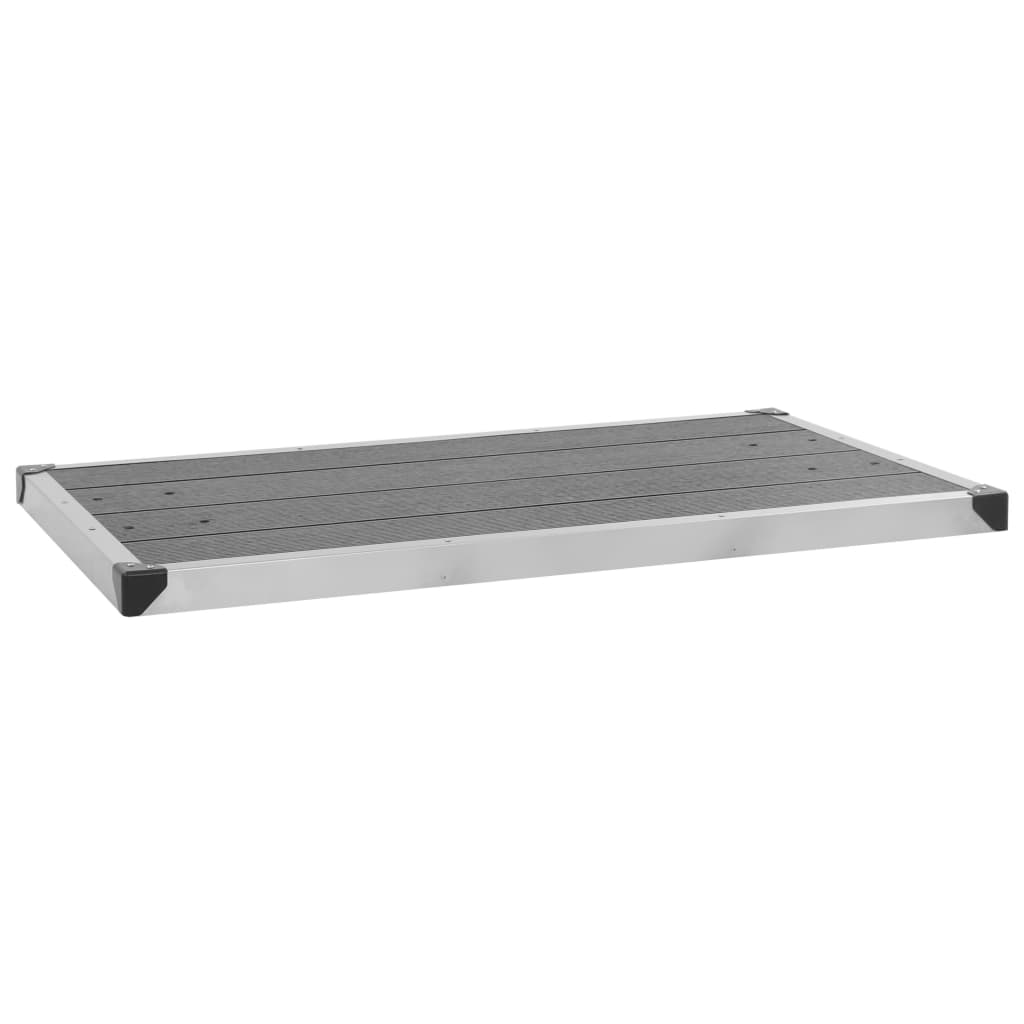 Ulkosuihkualusta Wpc Ruostumaton Teräs 110X62 Cm Harmaa
