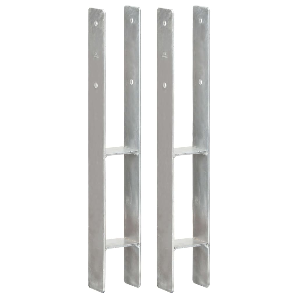 Aita-Ankkurit 2 Kpl Hopea 8X6X60 Cm Galvanoitu Teräs