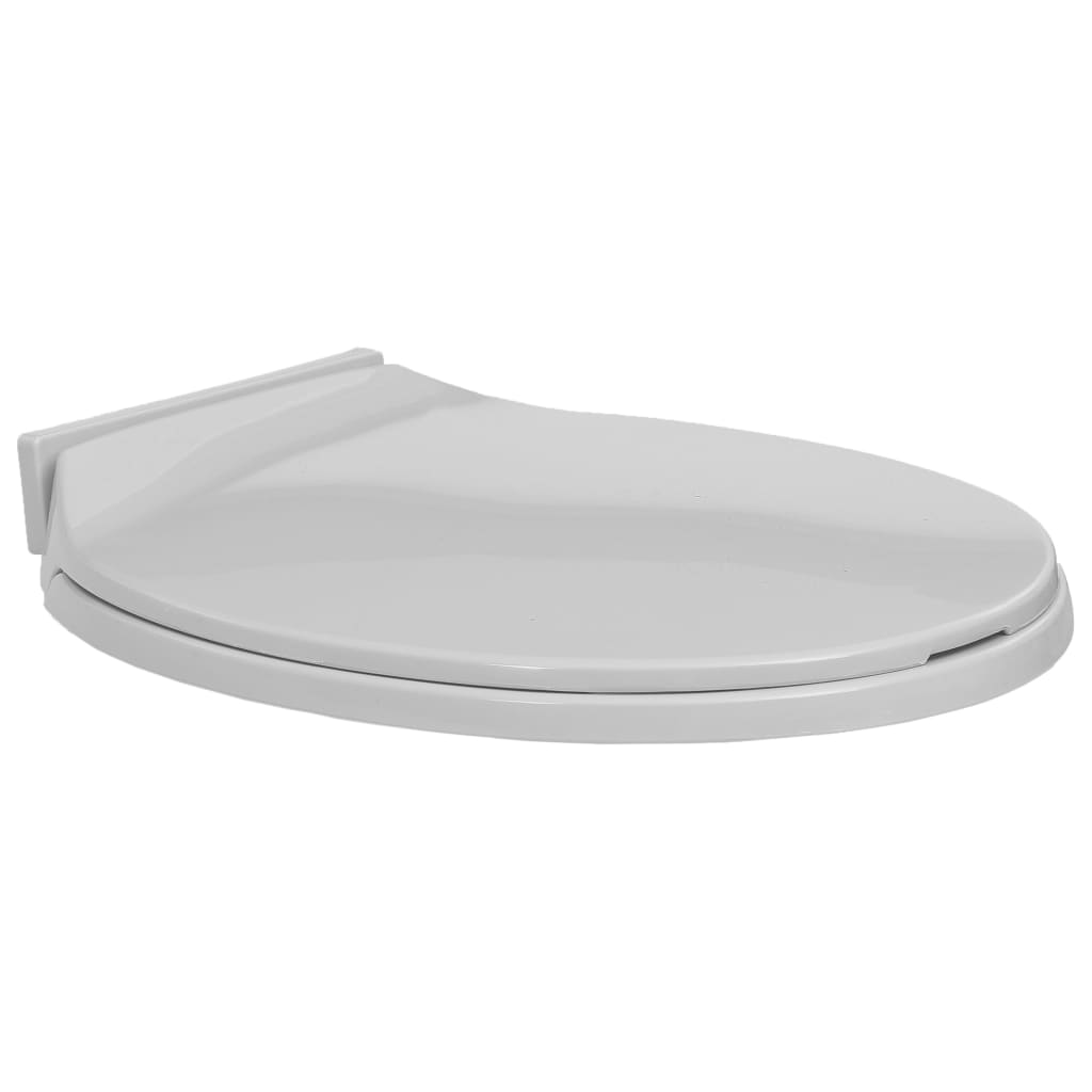 Wc-Istuin Pehmeästi Sulkeutuva Vaaleanharmaa Soikea