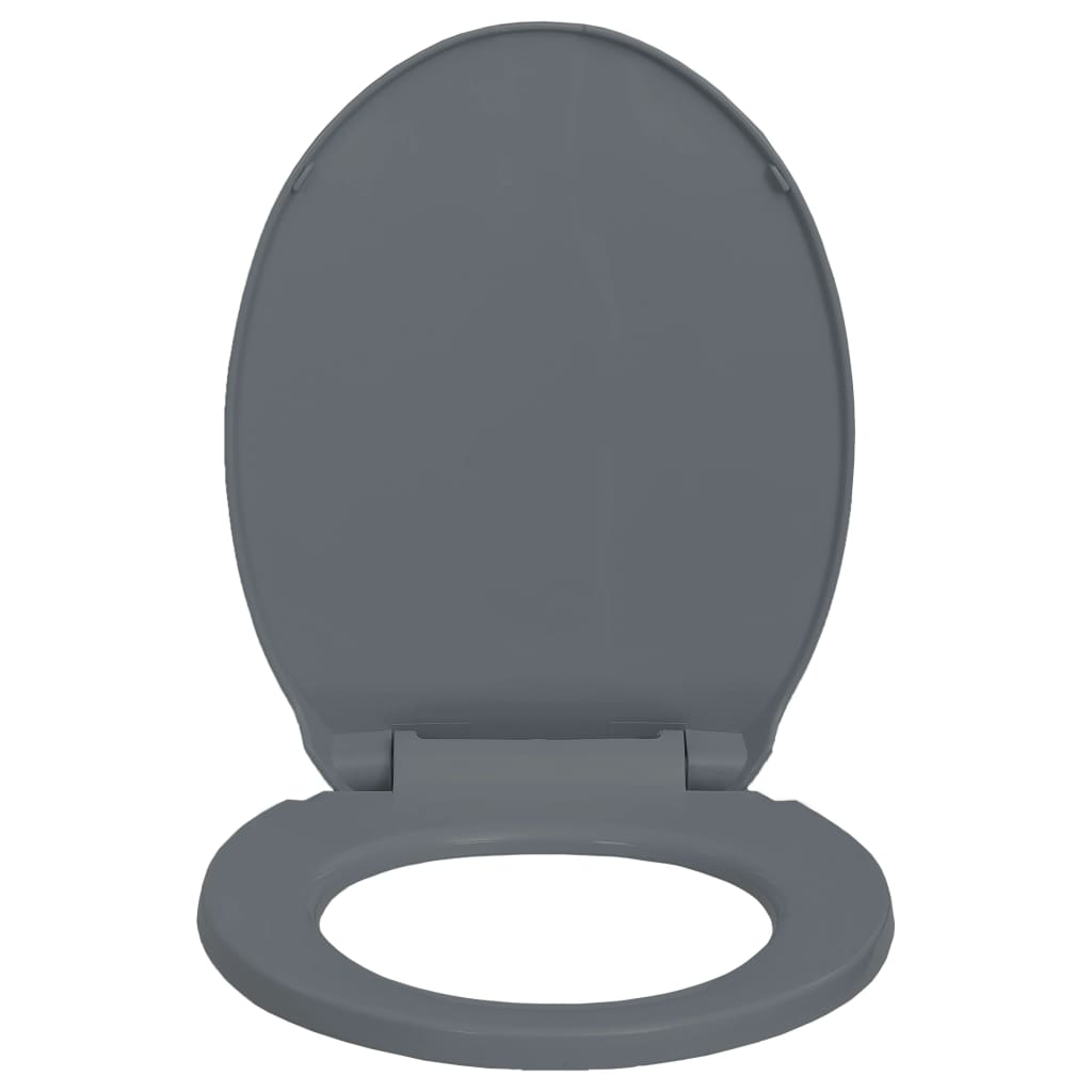 Wc-Istuin Pehmeästi Sulkeutuva Harmaa Soikea
