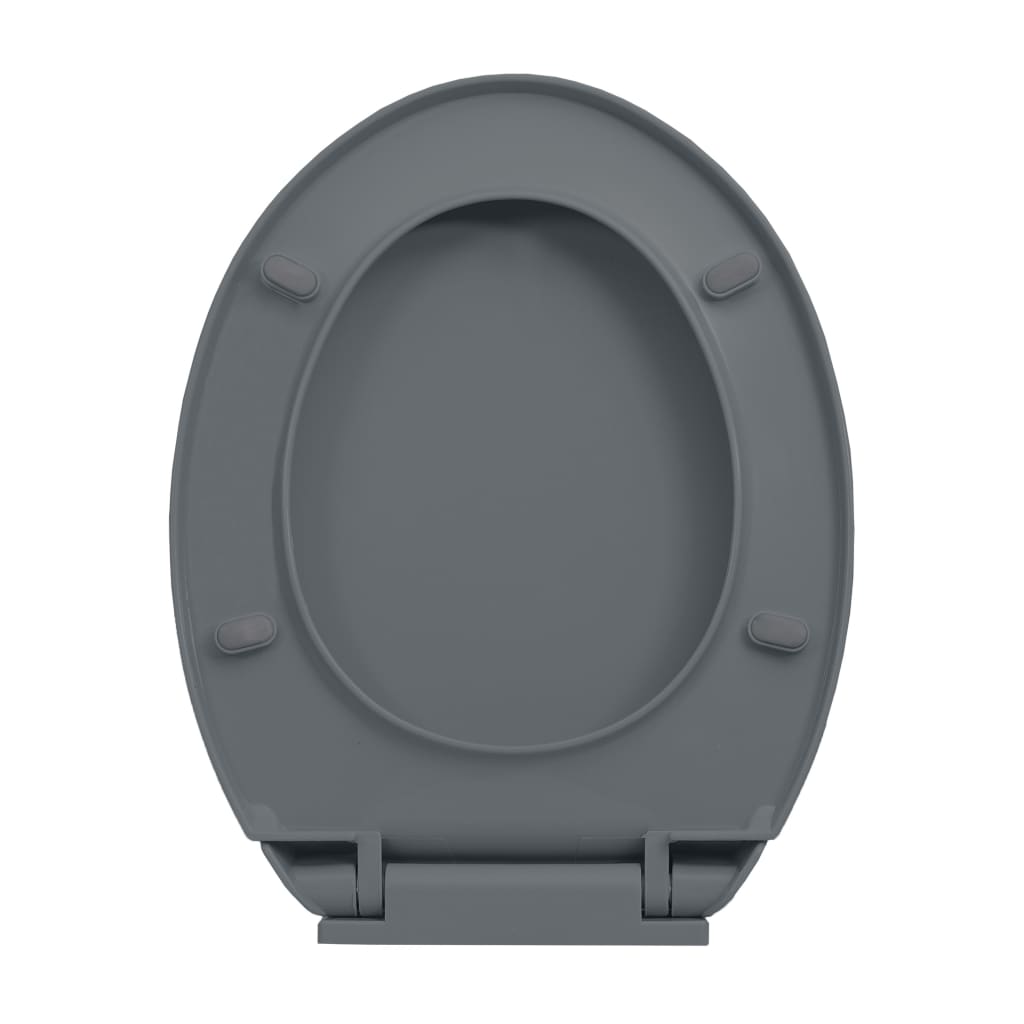 Wc-Istuin Pehmeästi Sulkeutuva Harmaa Soikea