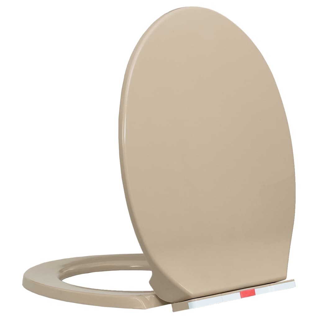 Wc-Istuin Pehmeästi Sulkeutuva Pikakiinnitys Beige Soikea