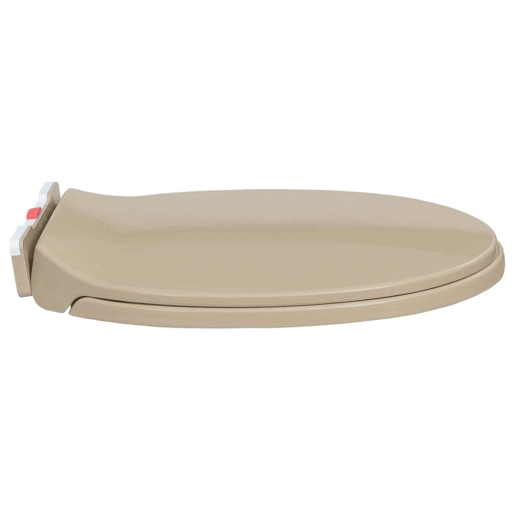 Wc-Istuin Pehmeästi Sulkeutuva Pikakiinnitys Beige Soikea