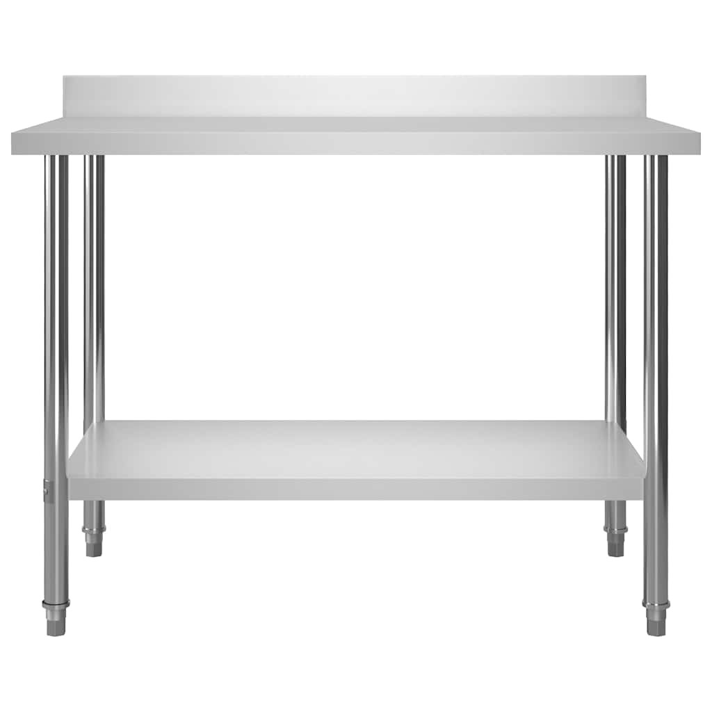 Keittiön Työpöytä Roiskesuojalla 120X60X93 Cm Ruostumaton Teräs