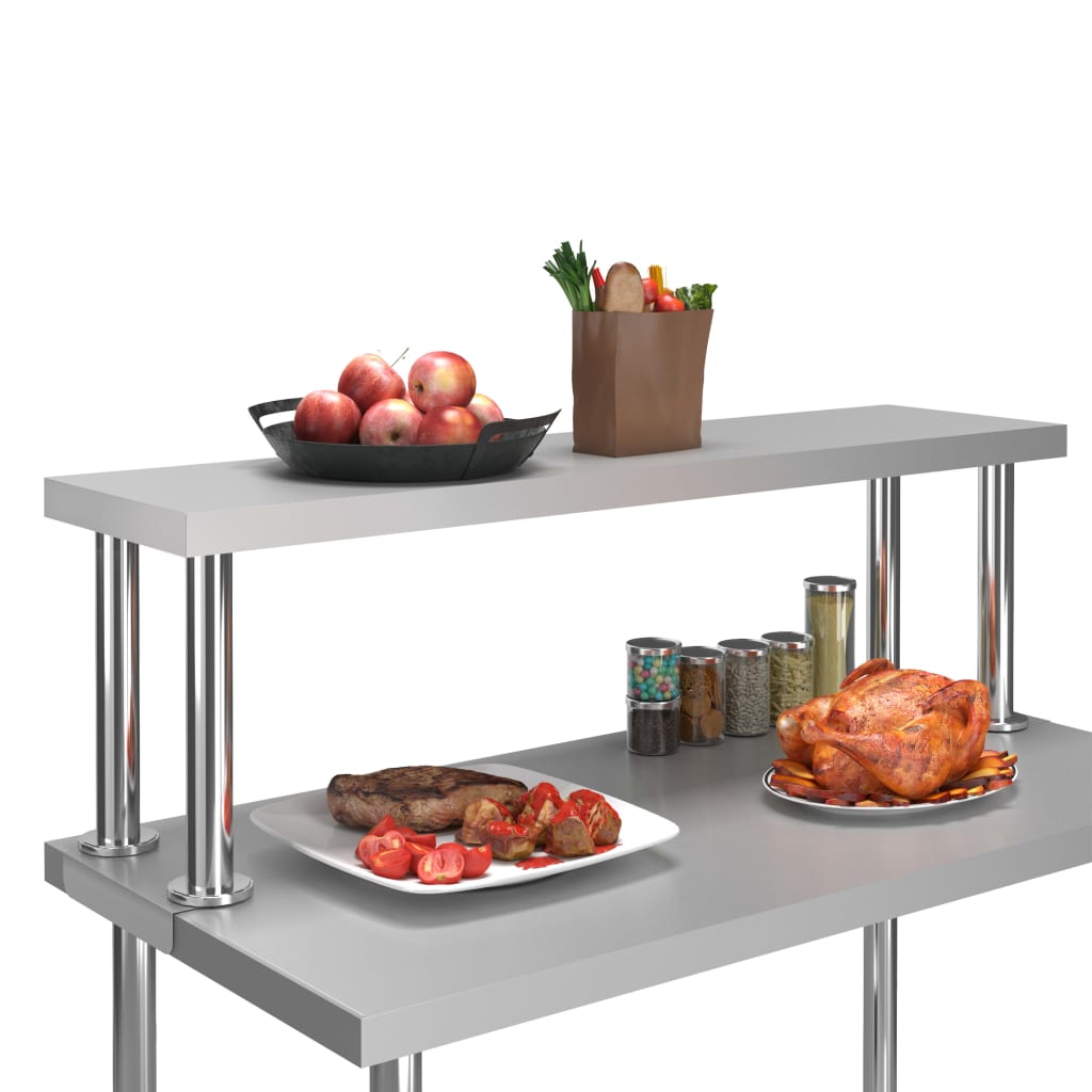 Keittiön Työtason Hylly 120X30X35 Cm Ruostumaton Teräs