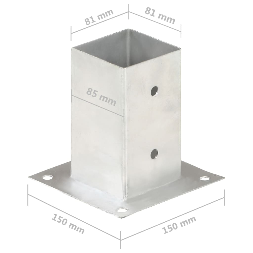 Aitatolpan Jalat 4 Kpl Galvanoitua Metallia 81 Mm