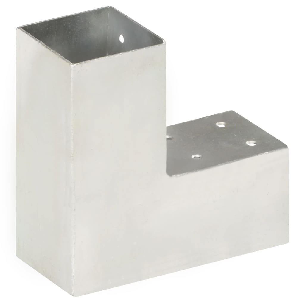 Tolppaliittimet 4 Kpl L-Muoto Galvanoitu Metalli 71X71 Mm