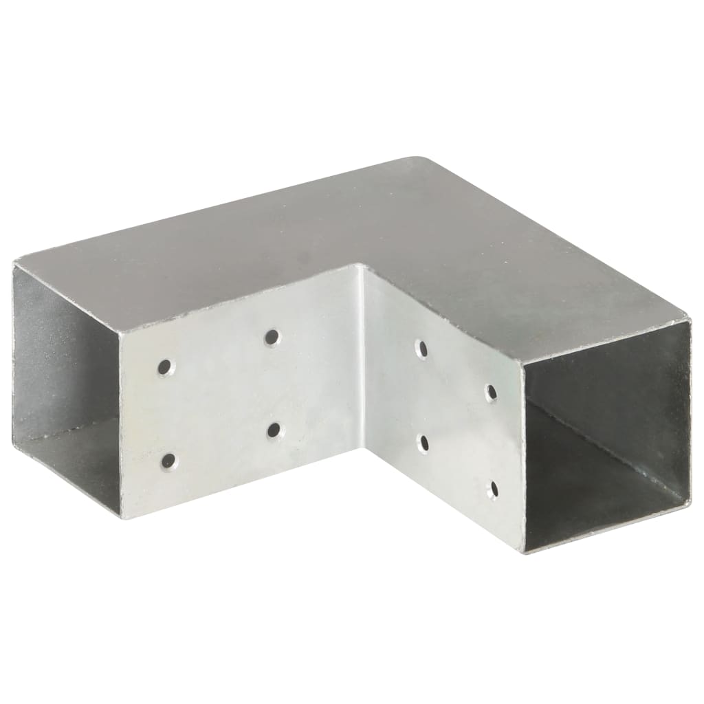 Tolppaliittimet 4 Kpl L-Muoto Galvanoitu Metalli 71X71 Mm