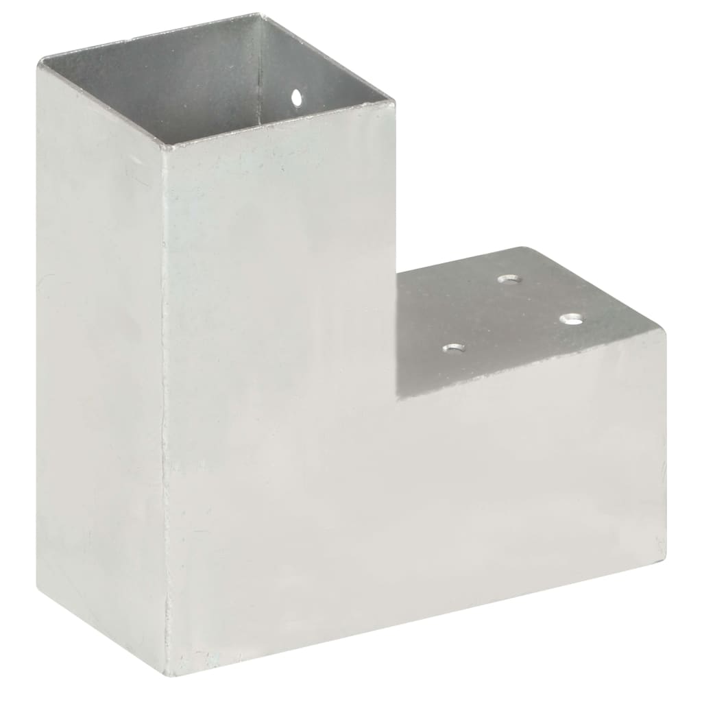 Tolppaliittimet 4 Kpl L-Muoto Galvanoitu Metalli 81X81 Mm