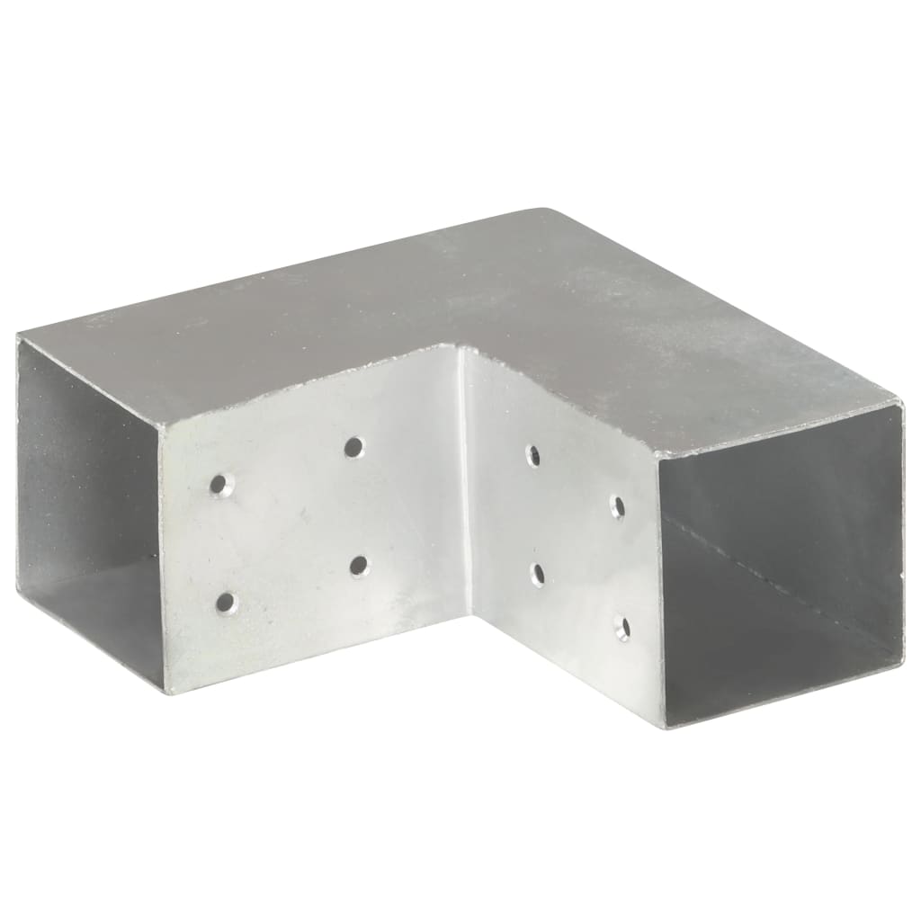 Tolppaliittimet 4 Kpl L-Muoto Galvanoitu Metalli 81X81 Mm