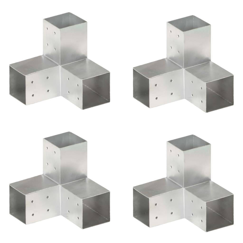 Tolppaliittimet 4 Kpl Y-Muoto Galvanoitu Metalli 81X81 Mm