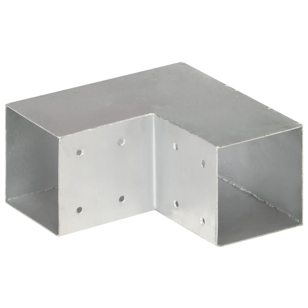 Tolppaliittimet 4 Kpl L-Muoto Galvanoitu Metalli 91X91 Mm