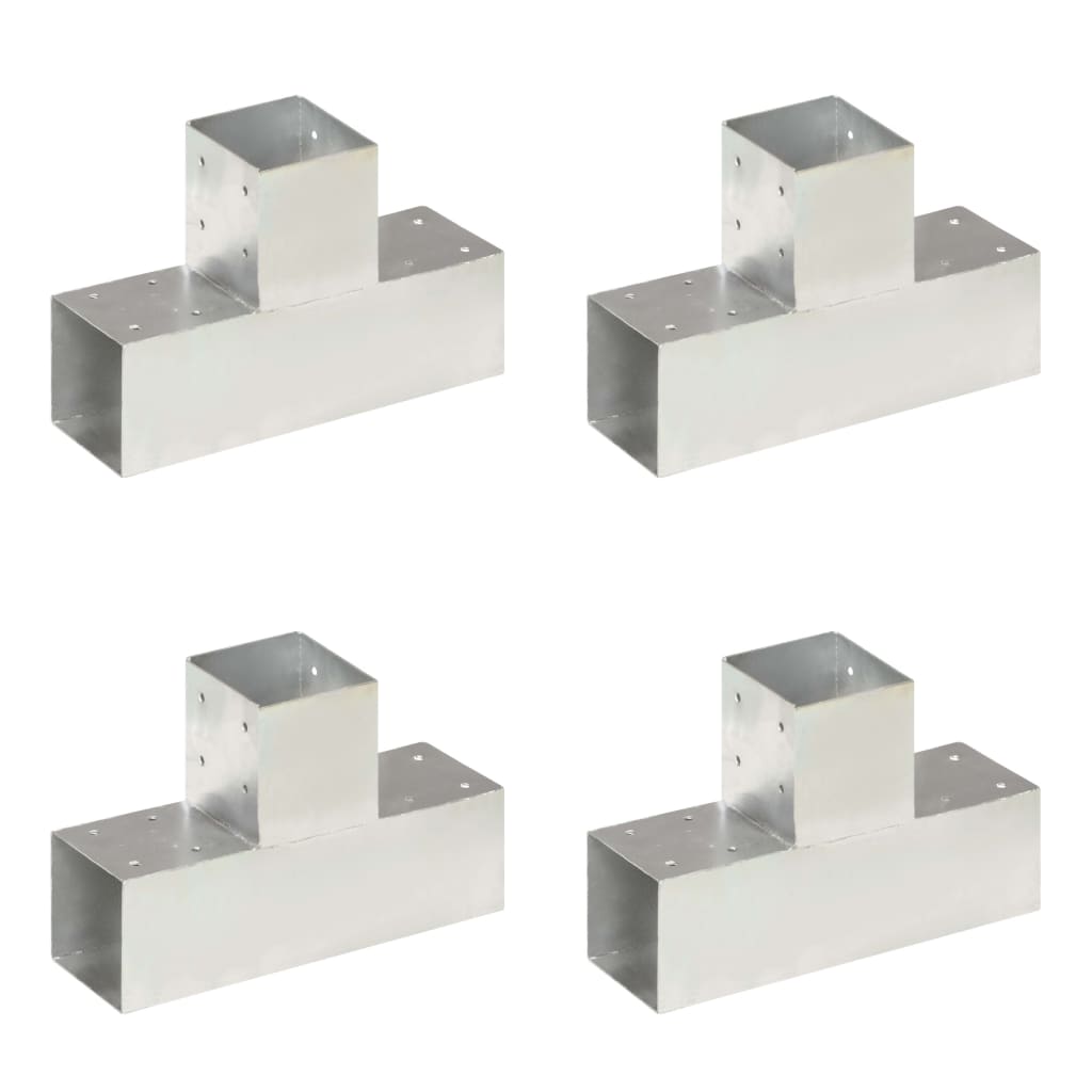 Tolppaliittimet 4 Kpl T-Muoto Galvanoitu Metalli 91X91 Mm