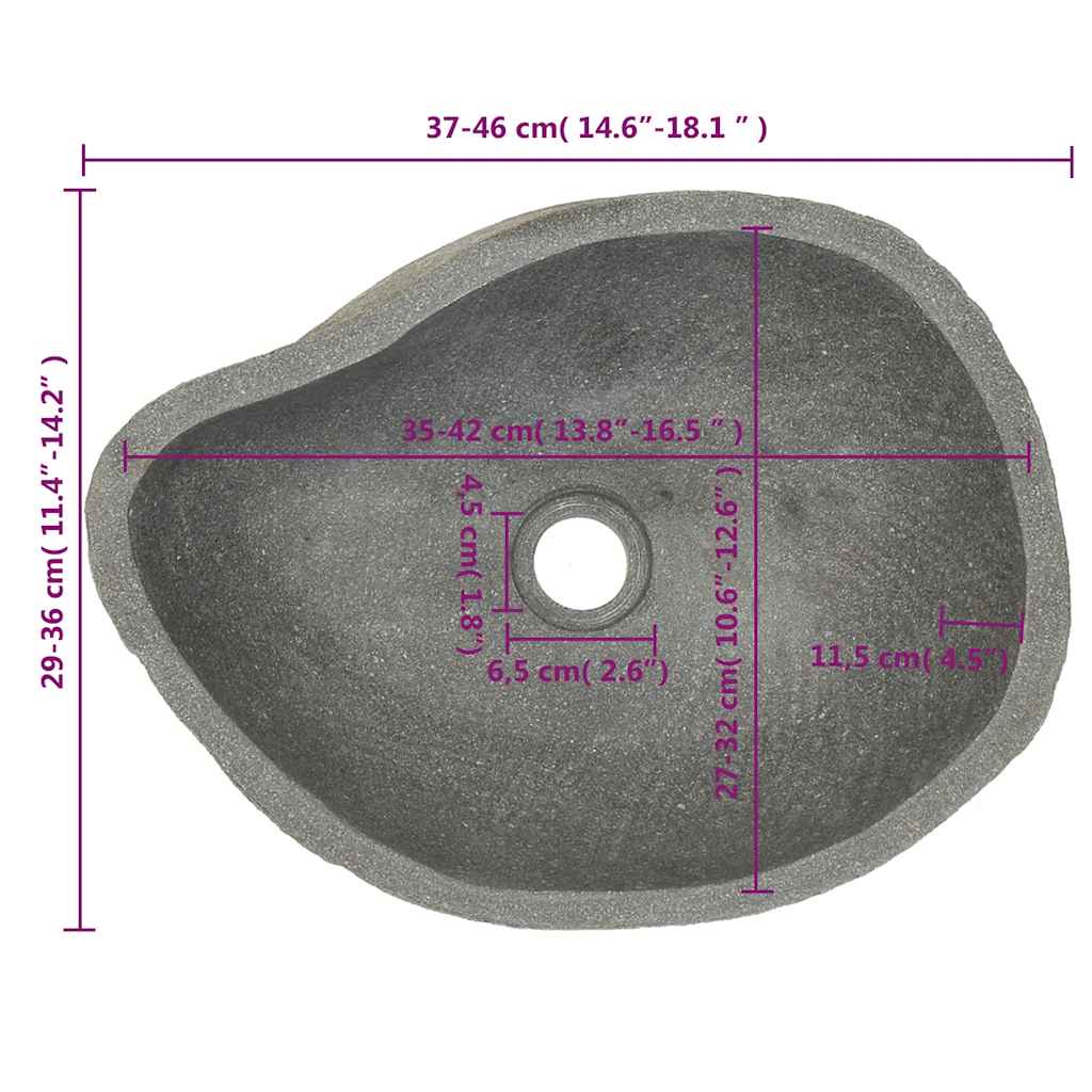 Pesuallas Jokikivi Soikea (37-46)X(29-36) Cm