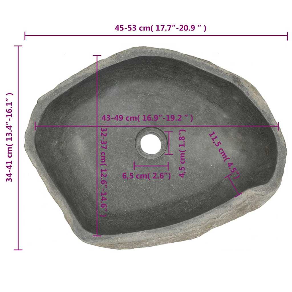 Pesuallas Jokikivi Soikea (45-53)X(34-41) Cm