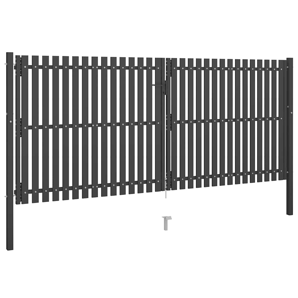 Puutarhan Aitaportti Teräs 400X150 Cm Antrasiitti