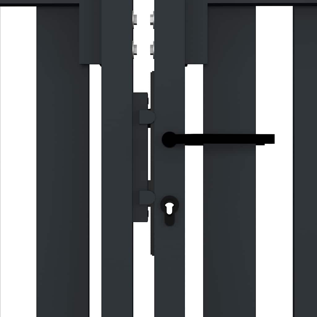 Kaksoisovi Aitaportti Teräs 300X100 Cm Antrasiitti
