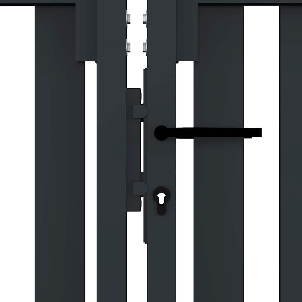 Kaksoisovi Aidanportti Teräs 300X150 Cm Antrasiitti