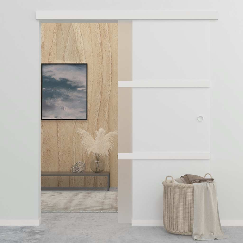 Liukuovi Esg-Lasi Ja Alumiini 90X212 Cm Hopea