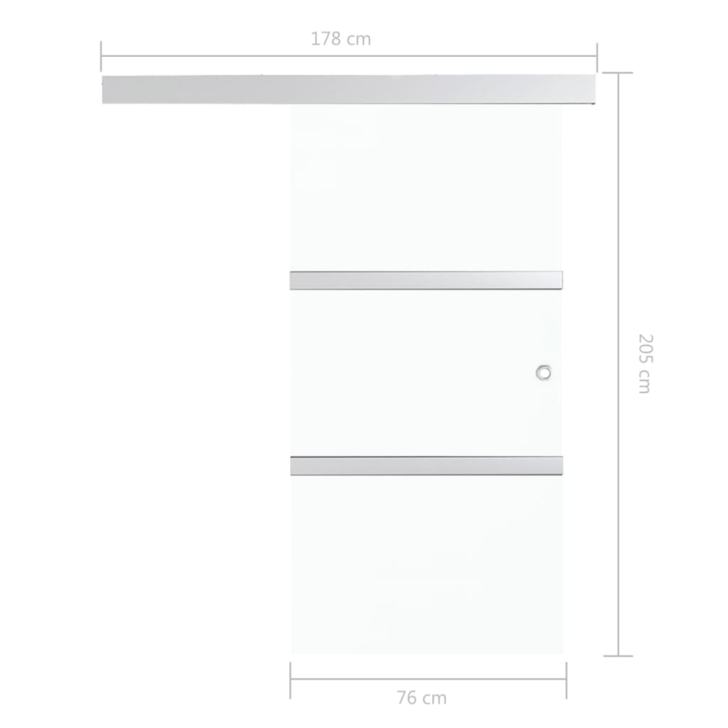 Liukuovi Soft-Stopeilla Esg-Lasi Ja Alumiini 76X205 Cm