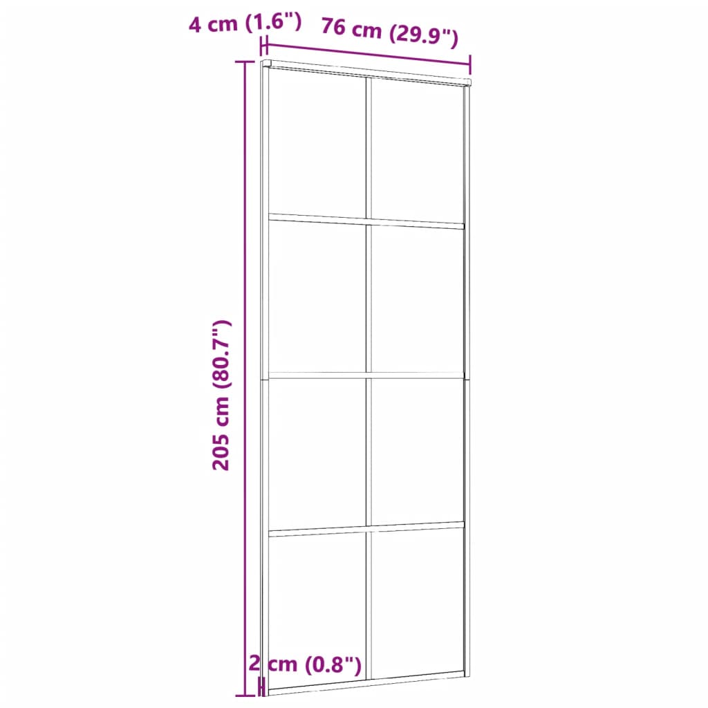 Liukuovi Alumiini Ja Esg-Lasi 76X205 Cm Musta