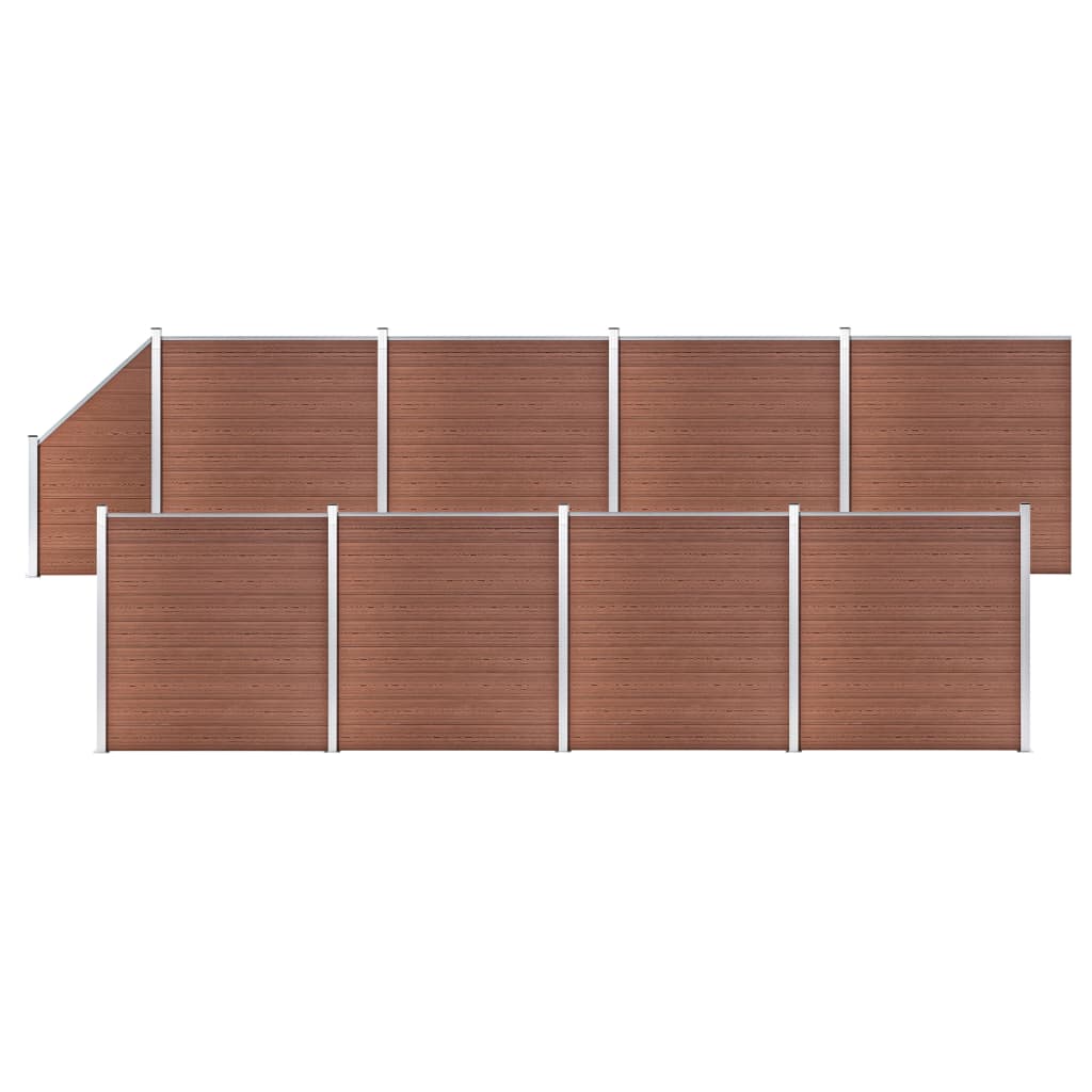 Wpc-Aitasarja 8 Neliöpaneelia + 1 Vinopaneeli 1484X186Cm Ruskea