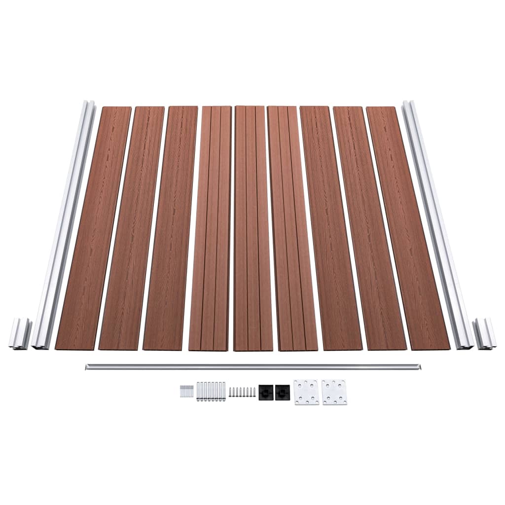 Aitasarja 1 Neliöpaneeli + 1 Vinopaneeli Wpc 273X186 Cm Ruskea
