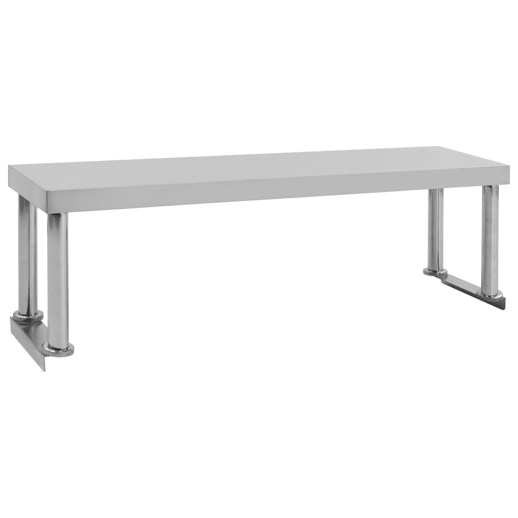 Keittiön Työpöytä Ylähyllyllä 120X60X120 Cm Ruostumaton Teräs