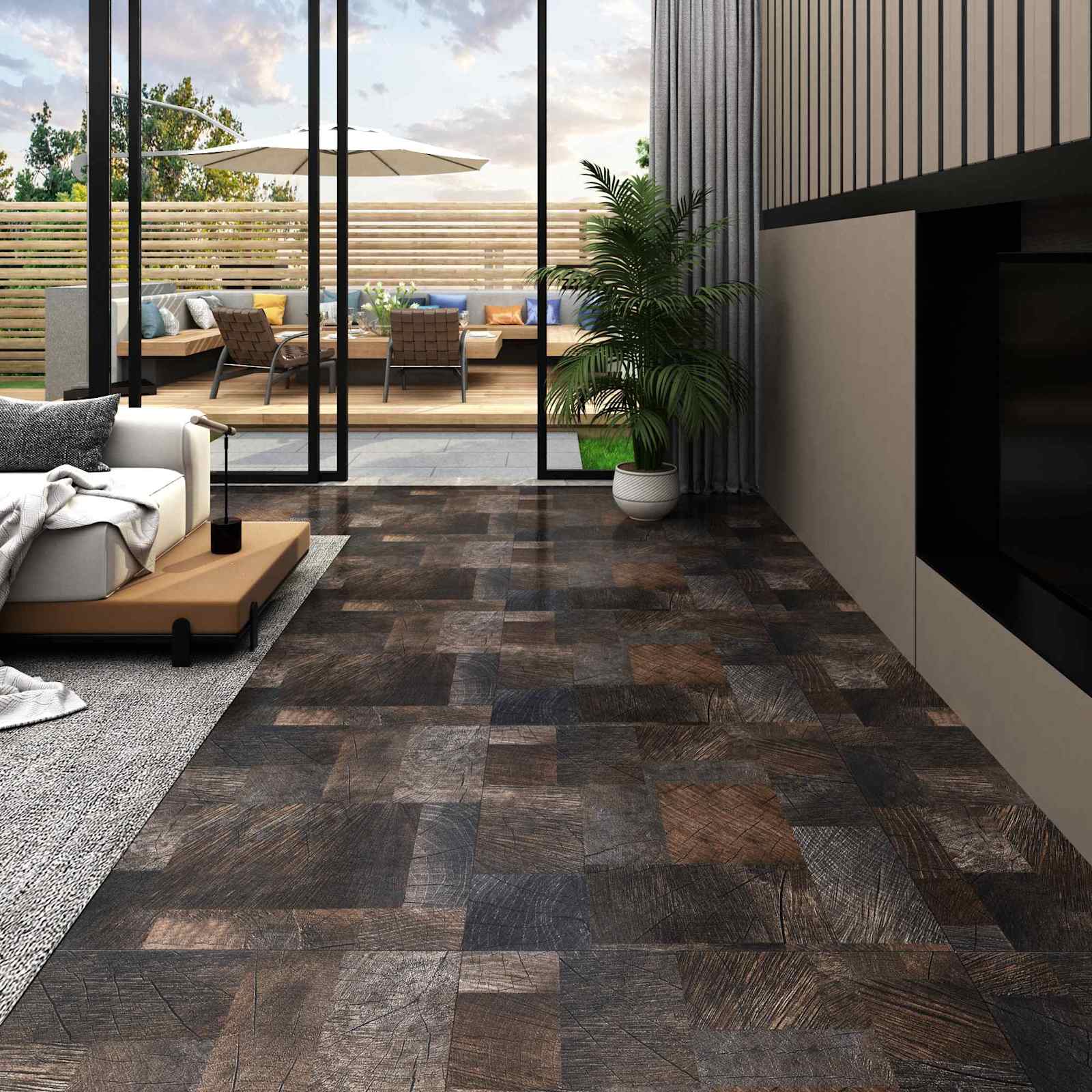 Lattialankut 5,11 M² 55 Pcs Polyvinyylikloridi Puupinta Ruskea