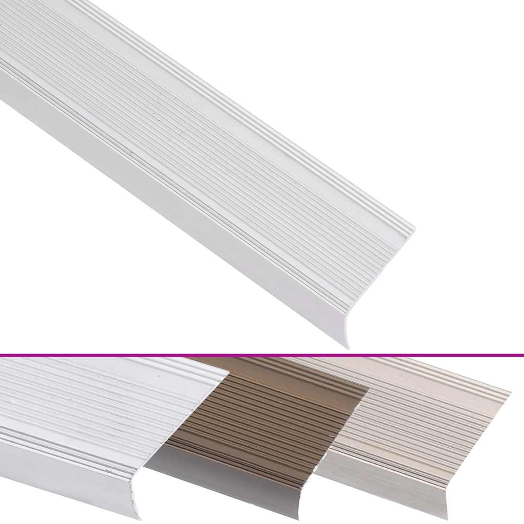 Portaikon Suojukset L-Muotoiset 15 Kpl Alumiini 90 Cm Hopea