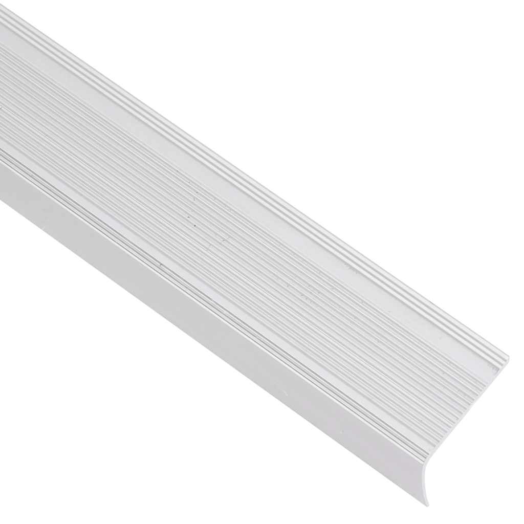 Portaikon Suojukset L-Muotoiset 15 Kpl Alumiini 90 Cm Hopea
