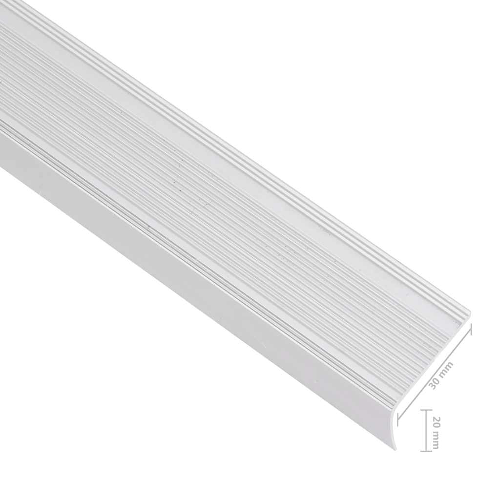 Portaikon Suojukset L-Muotoiset 15 Kpl Alumiini 90 Cm Hopea