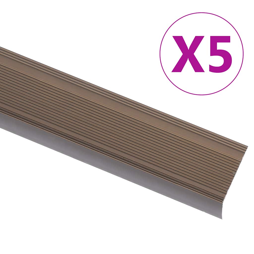 Portaikon Suojukset L-Muotoiset 5 Kpl Alumiini 90 Cm Ruskea