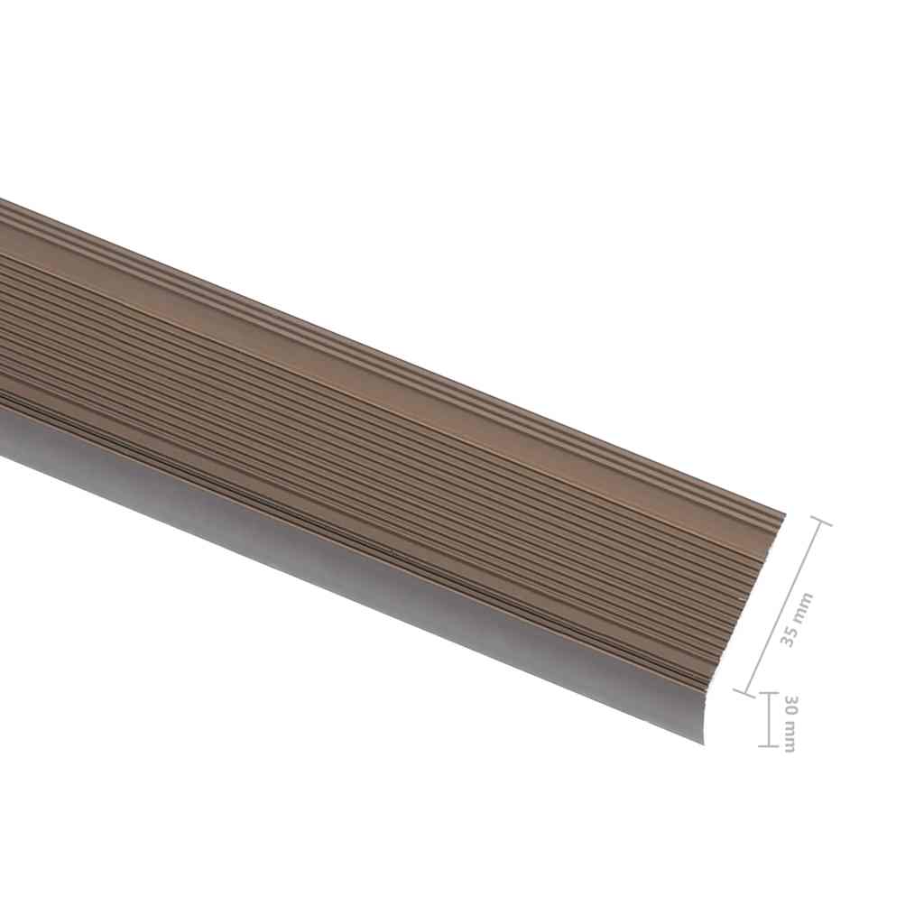 Portaikon Suojukset L-Muotoiset 15 Kpl Alumiini 90 Cm Ruskea