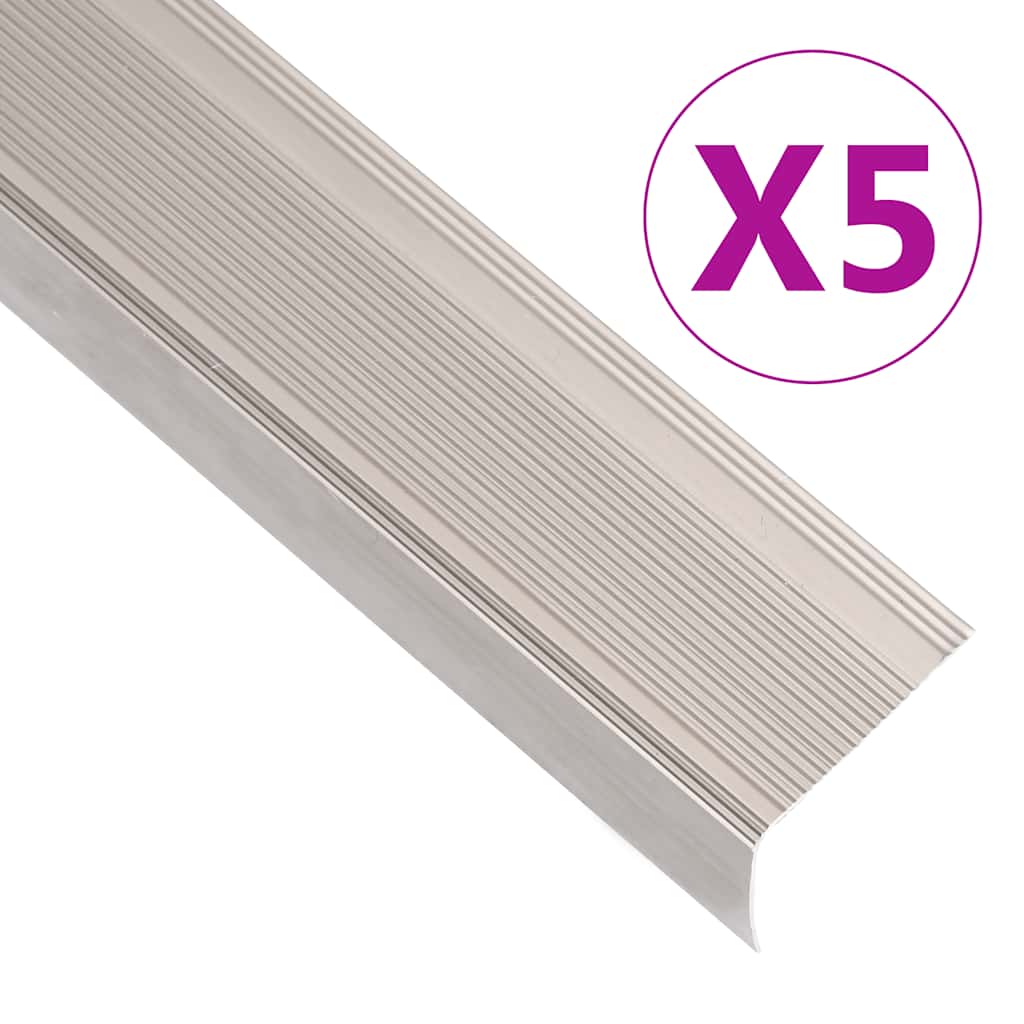Portaikon Suojukset L-Muotoiset 5 Kpl Alumiini 90 Cm Samppanja